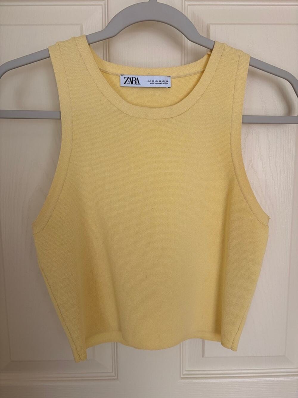 Zara Yellow Sleeveless Knit Tank Top Size M